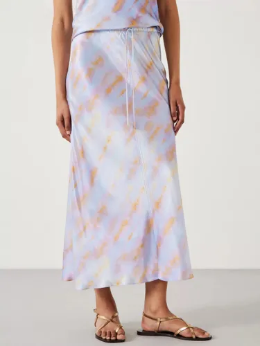 HUSH Indra Satin Maxi Skirt, Tie Dye Pastel - Tie Dye Pastel - Female
