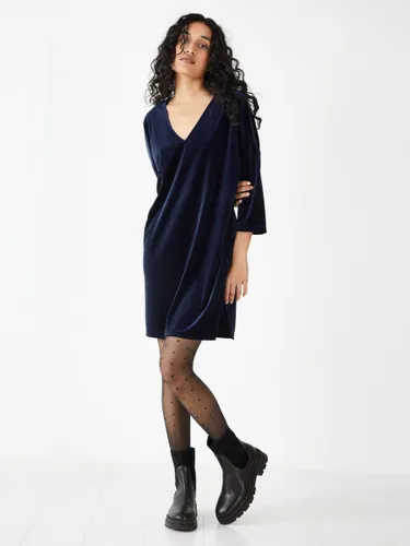 HUSH Iris Velvet Jersey Mini Dress, Midnight - Midnight - Female