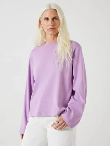 HUSH Kai Column Sleeve Relaxed Fit Cotton Top, Mid Lilac - Mid Lilac - Female