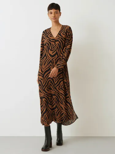 HUSH Lauren Zebra Patchwork Maxi Dress, Brown/Black - Brown/Black - Female