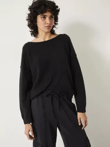 HUSH Lilly Slouchy Fit Wool Blend Jumper - Black - Female