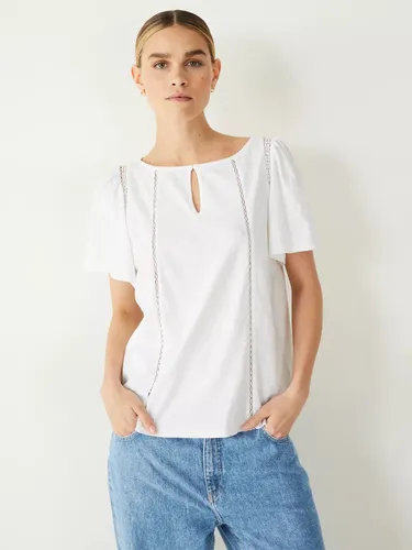HUSH Lucille Ladder T-Shirt, White - White - Female