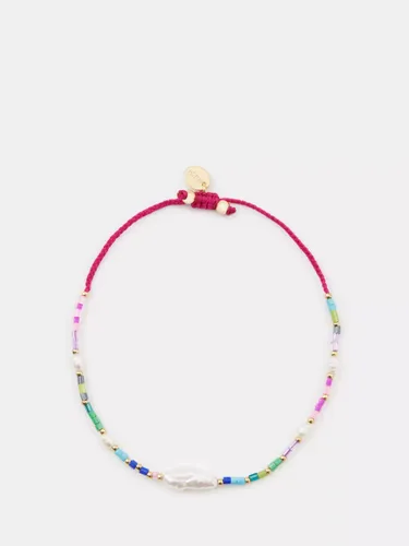 HUSH Maura Glass Bead Bracelet, Gold/Pink - Gold/Pink - Female