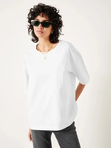 HUSH Oversized Cotton T-Shirt, White - White - Female