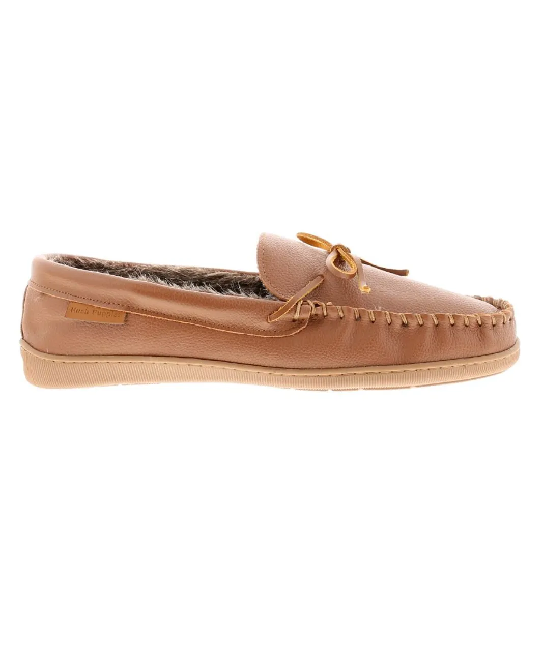 Hush Puppies Ace Slip On MEMORY FOAM Slippers Mens - Tan Leather
