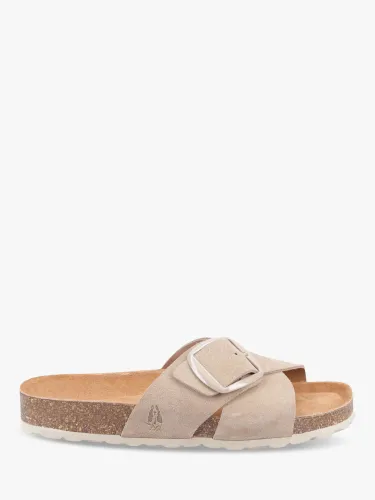 Hush Puppies Becky Suede Cross Strap Sliders - Taupe - Female