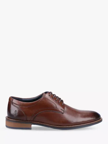 Hush Puppies Damien Leather Derby Shoes - Chocolate - Male