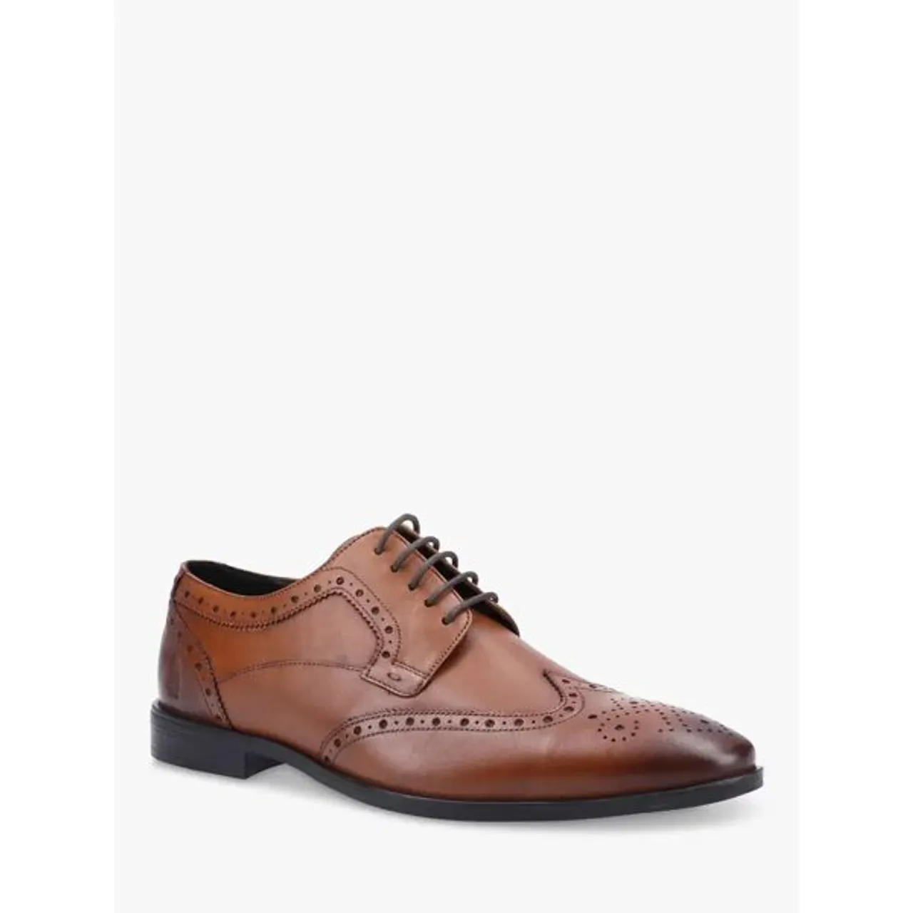 Hush Puppies Elliot Brogue Leather Shoes - Tan - Male