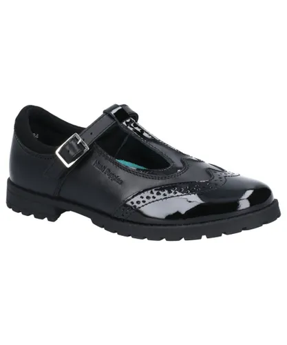Hush Puppies Girls Maisie Leather Mary Jane School Shoes - Black