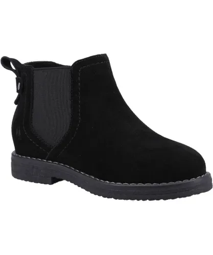 Hush Puppies Girls Mini Maddy Suede Ankle Boots (Black)