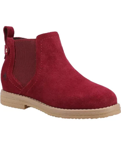 Hush Puppies Girls Mini Maddy Suede Ankle Boots (Burgundy)