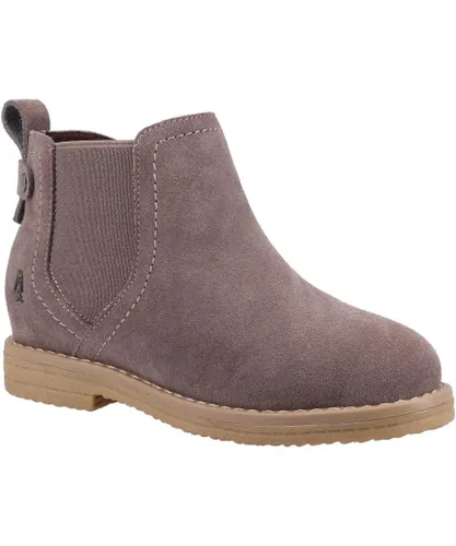 Hush Puppies Girls Mini Maddy Suede Ankle Boots (Grey)