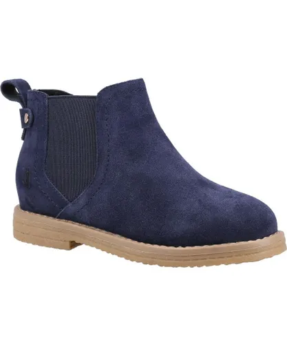 Hush Puppies Girls Mini Maddy Suede Ankle Boots (Navy)