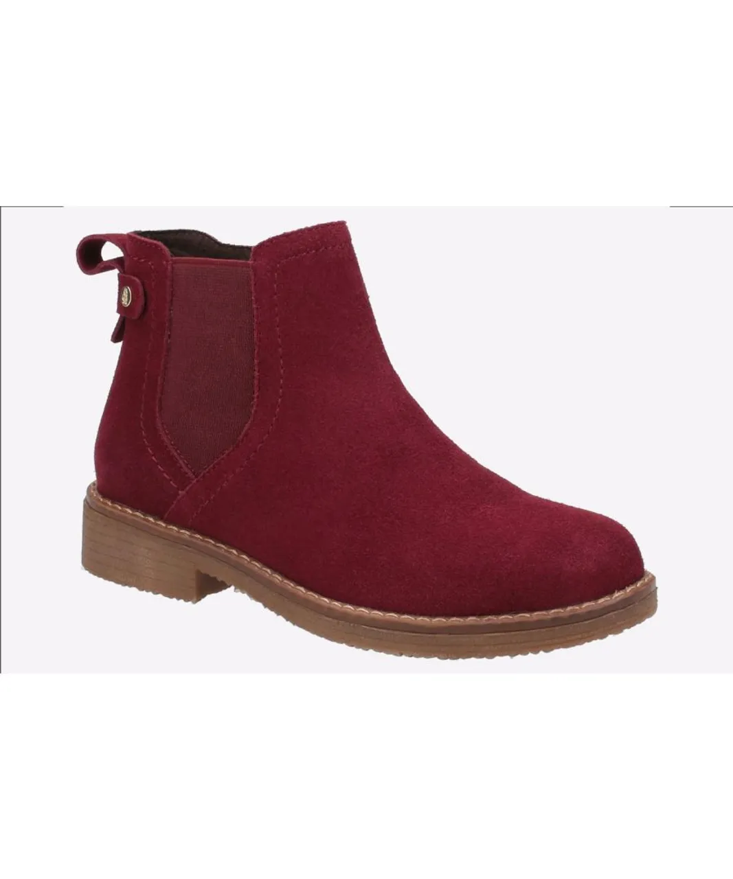 Hush Puppies Maddy MEMORY FOAM Leather Womens Burgundy Chelsea Boots