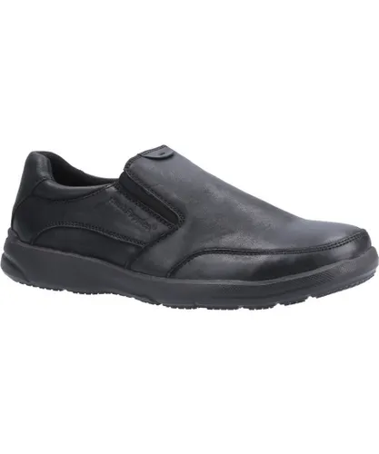 Hush Puppies Mens Aaron Slip On Leather Loafer Shoes - Black