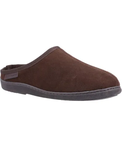 Hush Puppies Mens Ashton Suede Slippers (Brown)