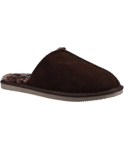Hush Puppies Mens Coady Suede Slippers (Brown)
