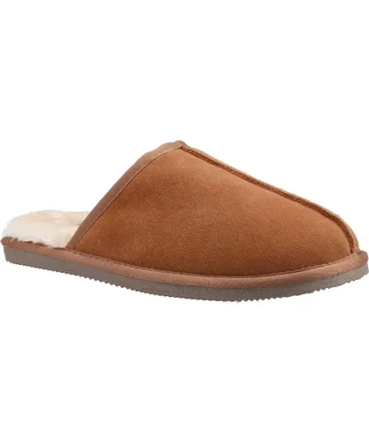 Hush Puppies Mens Coady Suede Slippers (Tan)