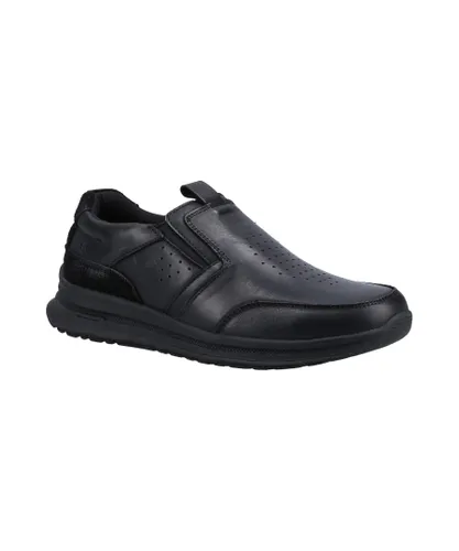 Hush Puppies Mens Cole Leather Casual Shoes (Light Black)