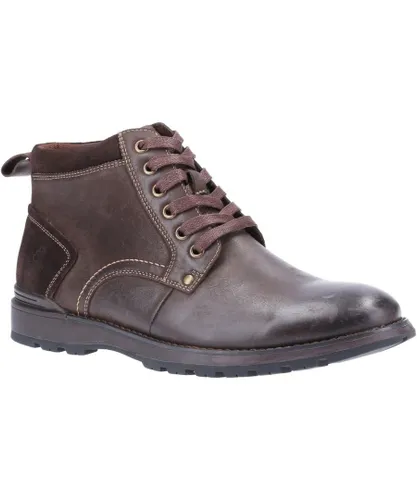 Hush Puppies Mens Dean Leather Boots (Brown)