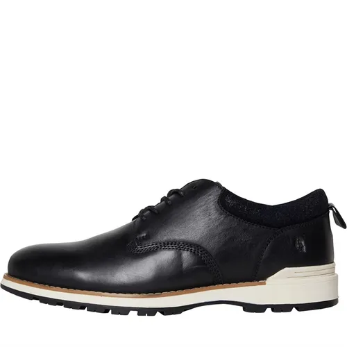 Hush Puppies Mens Dylan Derby Shoes Black Leather