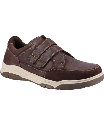 Hush Puppies Mens Fabian Leather Double Strap Shoes (Brown)