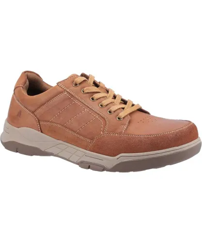 Hush Puppies Mens Finley Leather Shoes (Tan)