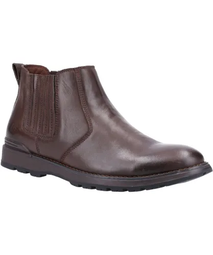 Hush Puppies Mens Gary Leather Chelsea Boots (Brown)