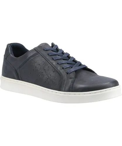 Hush Puppies Mens Mason Leather Trainers (Navy)