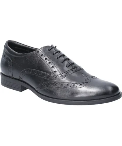 Hush Puppies Mens Oaken Brogue Lace Up Leather Oxford Shoes - Black