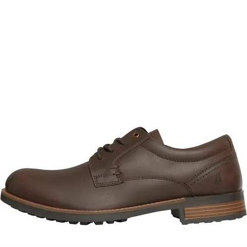 Hush Puppies Mens Piccadilly Derby Lace Shoes Brown Hunter Leather