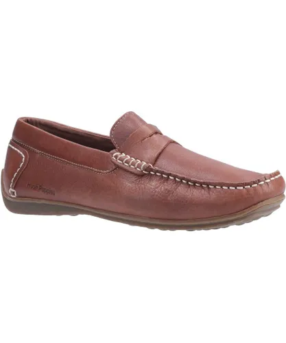 Hush Puppies Mens Roscoe Slip On Shoe - Brown Leather