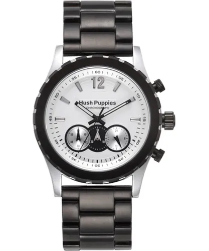 Hush Puppies : Orbz Mens White Watch - Black Stainless Steel - One Size