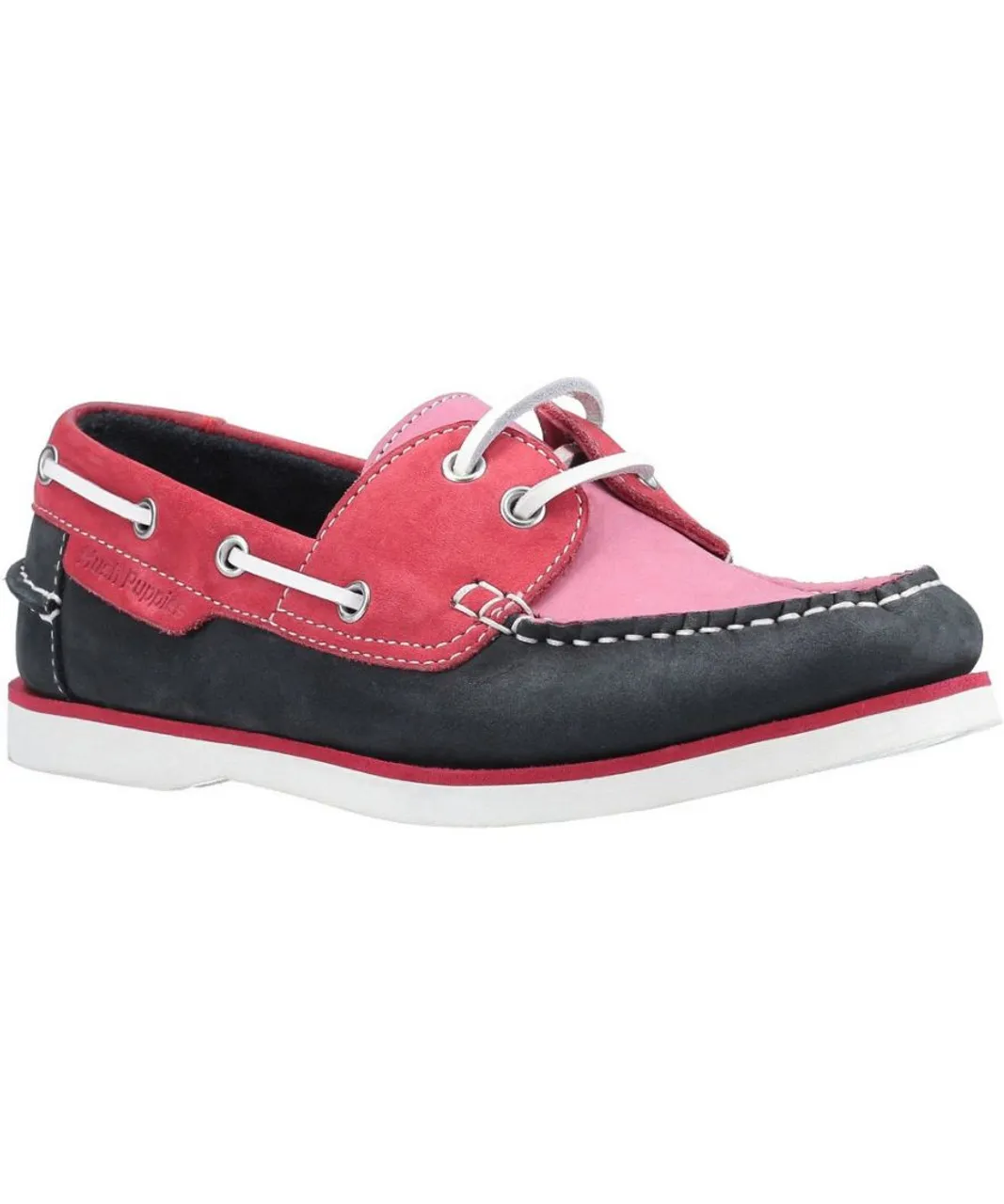 Hush Puppies Womens Hattie Leather Lace Up Boat Shoes - Pink