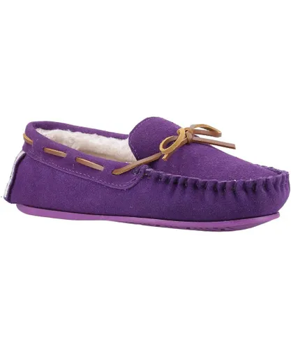 Hush Puppies Womens/Ladies Allie Slip On Leather Slipper (Purple)