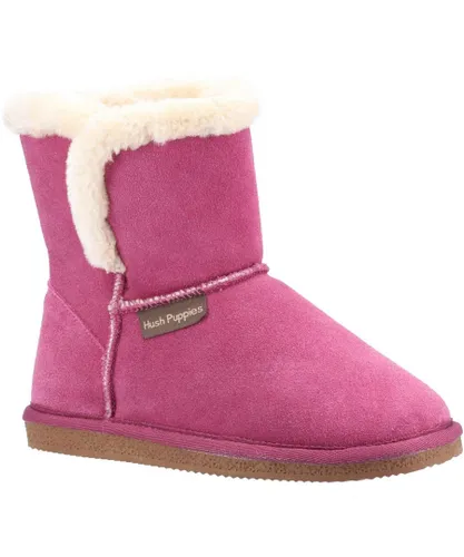 Hush Puppies Womens/Ladies Ashleigh Suede Slipper Boots (Rose)