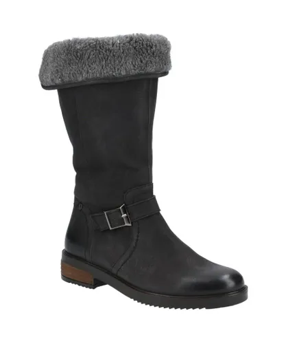 Hush Puppies Womens/Ladies Bonnie Leather Mid Boots (Black)