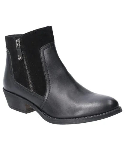 Hush Puppies Womens/Ladies Leather Isla Zip Up Ankle Boot (Black)