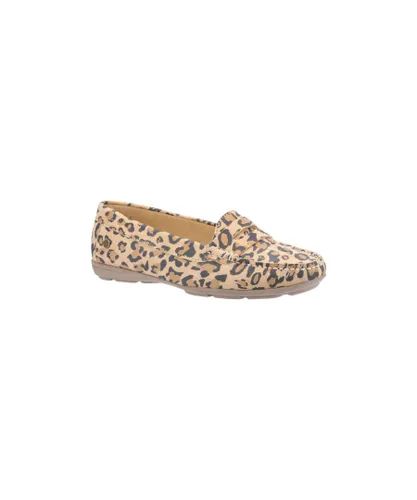 Hush Puppies Womens/Ladies Margot Leopard Print Suede Loafers (Brown/Black) - Multicolour