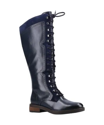Hush Puppies Womens/Ladies Rudy Leather Long Boots (Navy)