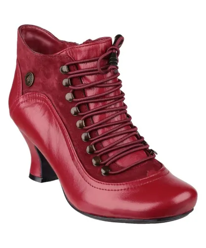 Hush Puppies Womens/Ladies Vivianna Leather Lace Up Heeled Boot (Red)