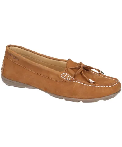 Hush Puppies Womens Maggie Toggle Slip On Flat Casual Shoes - Brown Leather
