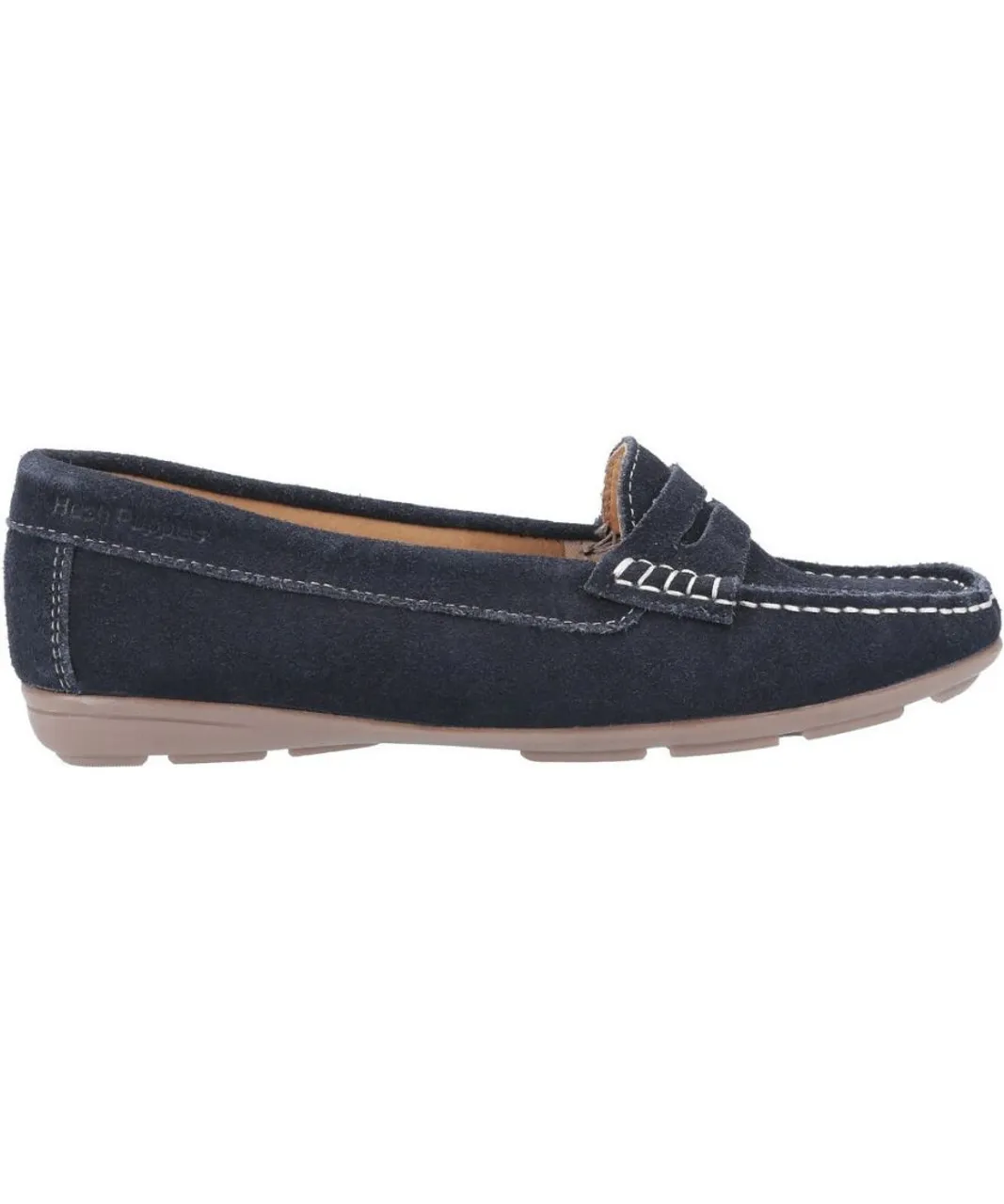 Hush Puppies Womens Margot Lightweight Slip On Loafer Shoes - Navy Leather