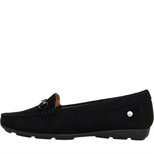 Hush Puppies Womens Molly Loafers Black Suede/Black Sole