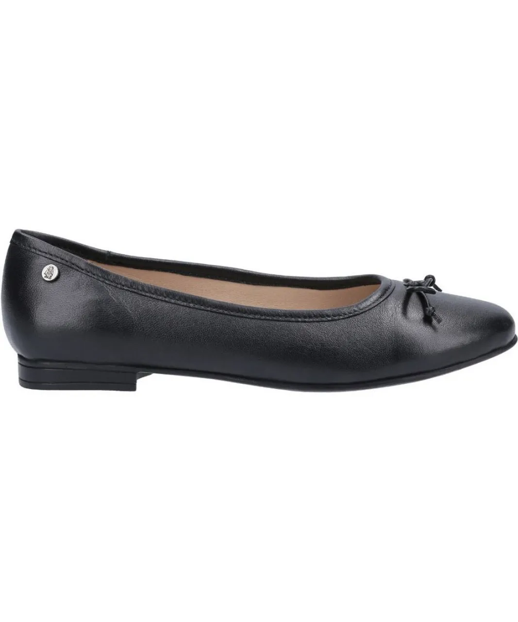 Hush Puppies Womens Naomi Leather Slip On Ballet Shoes - Black
