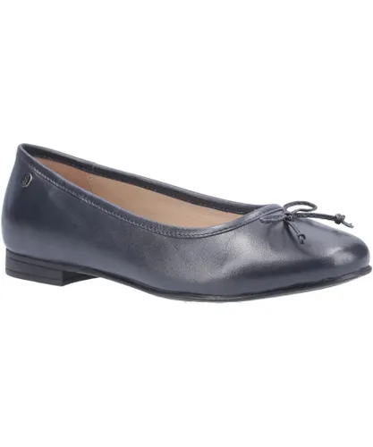 Hush Puppies Womens Naomi Leather Slip On Ballet Shoes - Navy