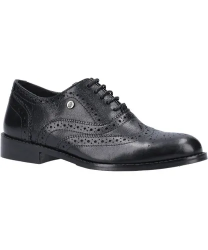 Hush Puppies Womens Natalie Leather Brogue Lace Up Shoes - Black