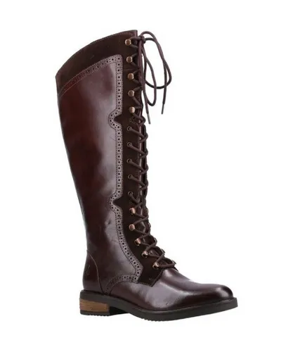 Hush Puppies Womens Rudy Leather Long Boots (Brown)