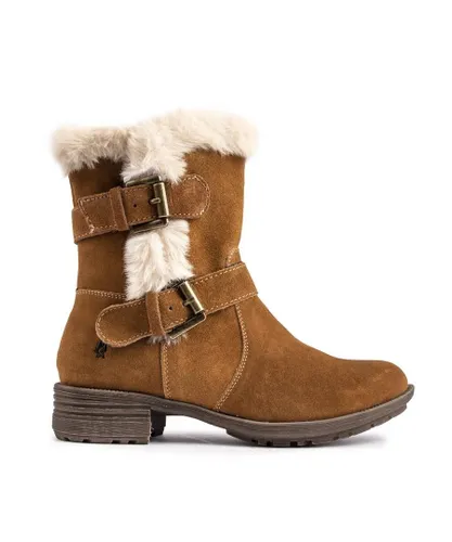 Hush Puppies Womens Tracie Boots - Tan Suede
