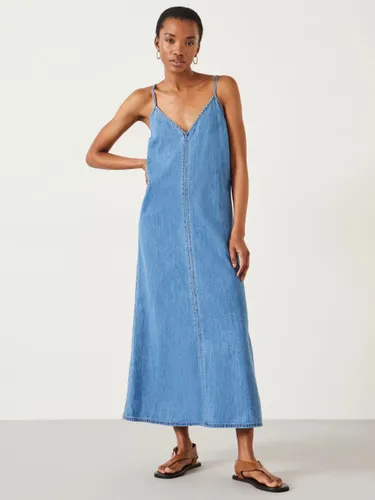 HUSH Saskia Denim Slip Maxi Dress, Light Blue - Light Blue - Female